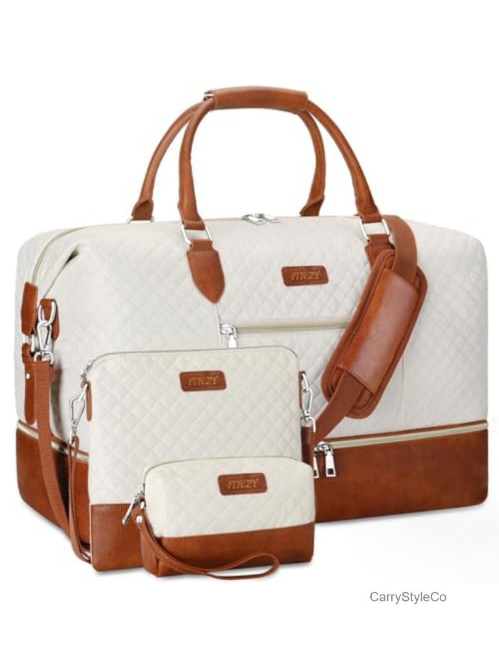 Weekender Bag for Women Travel Duffel Carry On Luggage Set 3Pcs Waterproof Nylon